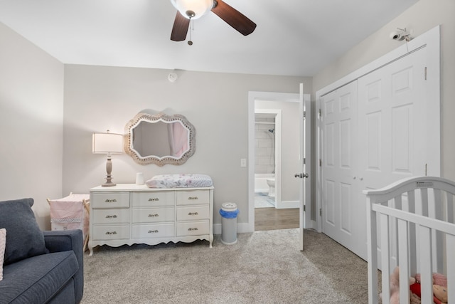 2913 New Hope Rd, Hendersonville, TN 37075 - carpeted bedroom with a closet and a ceiling fan