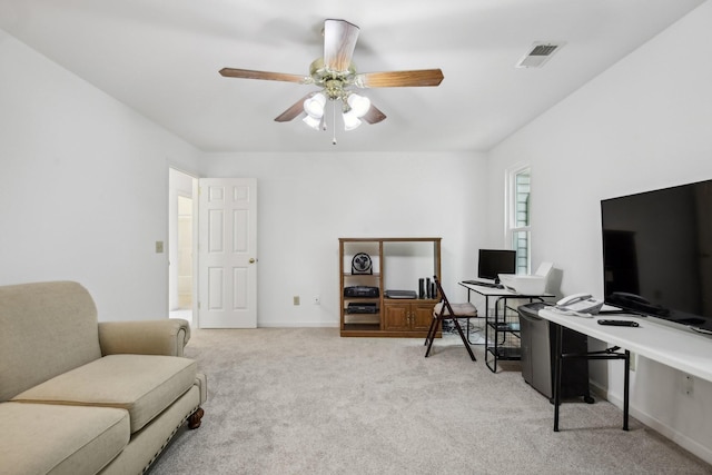 1438 Brighton Cir, Old Hickory, TN 37138 - carpeted office space with a ceiling fan and baseboards
