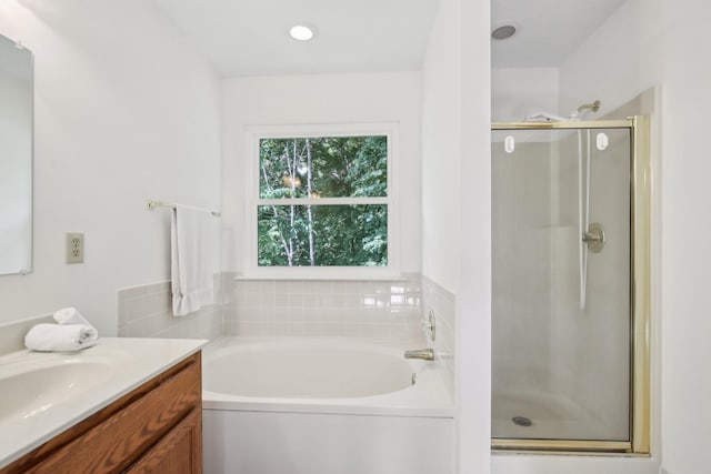 1438 Brighton Cir, Old Hickory, TN 37138 - full bathroom with a shower stall, vanity, and a garden tub