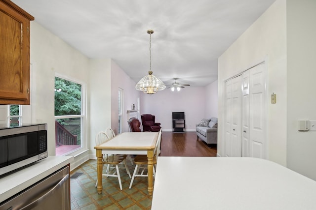 1438 Brighton Cir, Old Hickory, TN 37138 - dining area with dark floors and a chandelier
