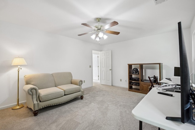 1438 Brighton Cir, Old Hickory, TN 37138 - office area with a ceiling fan and light carpet