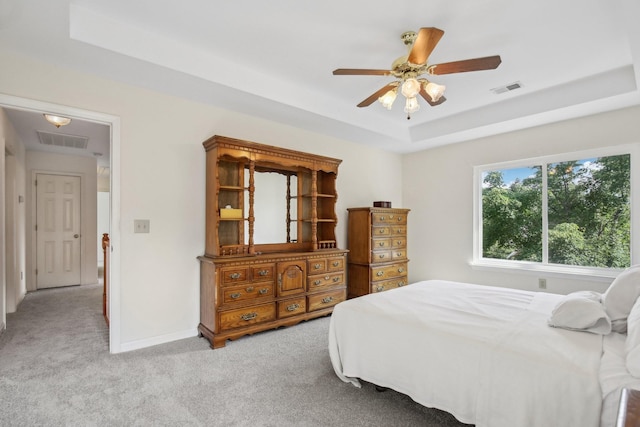 1438 Brighton Cir, Old Hickory, TN 37138 - bedroom with a tray ceiling, carpet floors, and a ceiling fan