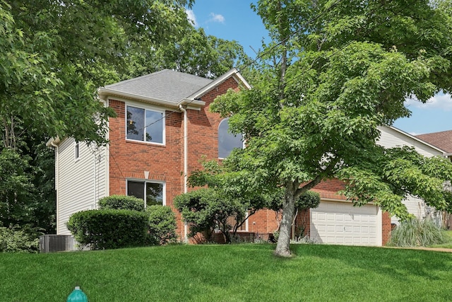1438 Brighton Cir, Old Hickory, TN 37138 - view of side of property with brick siding, a lawn, a shingled roof, and a garage