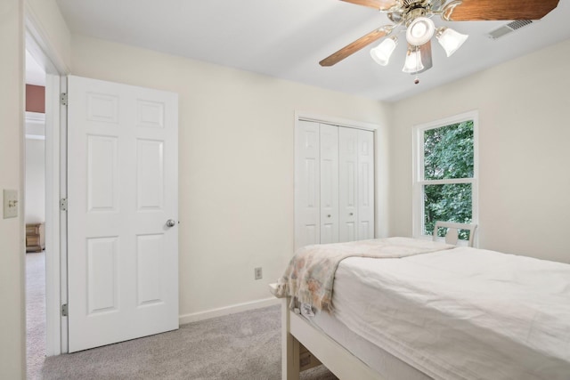 1438 Brighton Cir, Old Hickory, TN 37138 - bedroom featuring carpet, a closet, and ceiling fan