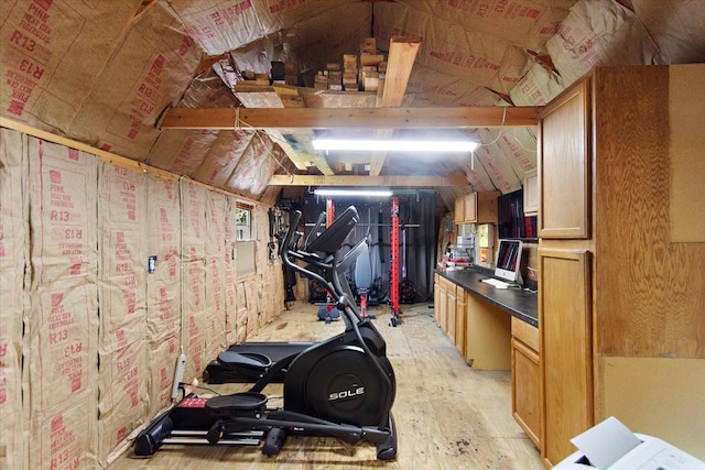 145 W Hollis Chapel Rd, Portland, TN 37148 - workout area featuring vaulted ceiling and light wood-type flooring