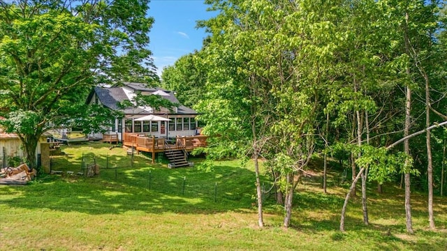 145 W Hollis Chapel Rd, Portland, TN 37148 - view of yard featuring a wooden deck