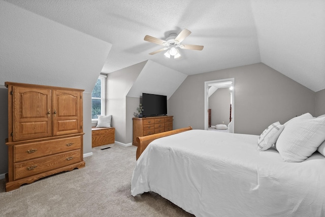 2430 Underwood Rd, Cunningham, TN 37052 - bedroom featuring vaulted ceiling, light colored carpet, and a ceiling fan