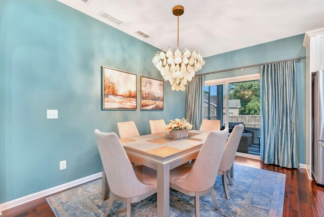 625 Foster Ln, Mount Juliet, TN 37122 - dining room featuring a chandelier and dark wood-style floors
