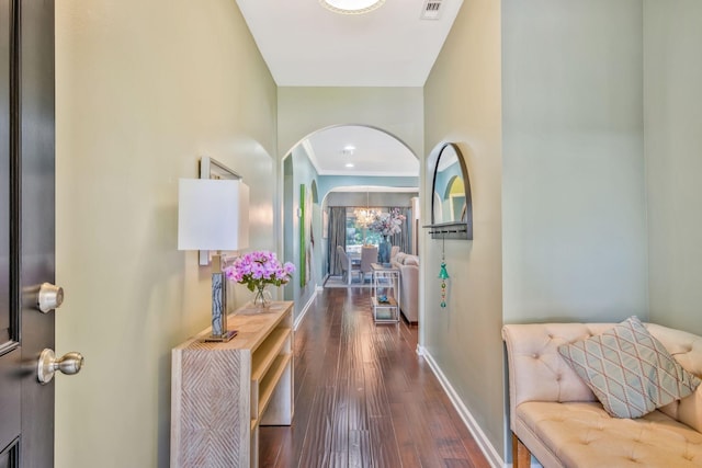 625 Foster Ln, Mount Juliet, TN 37122 - hallway with arched walkways and wood finished floors