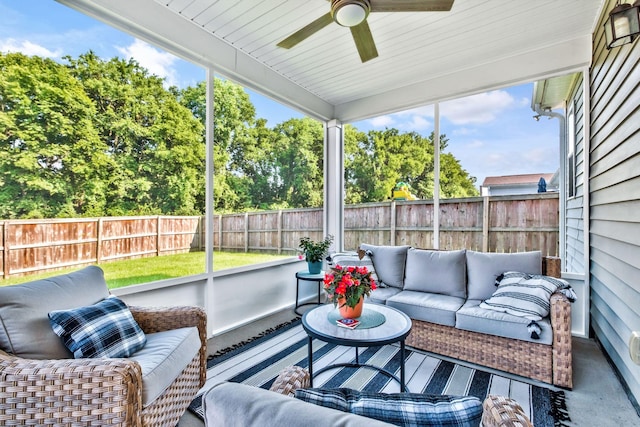 625 Foster Ln, Mount Juliet, TN 37122 - sunroom with an outdoor living space and ceiling fan