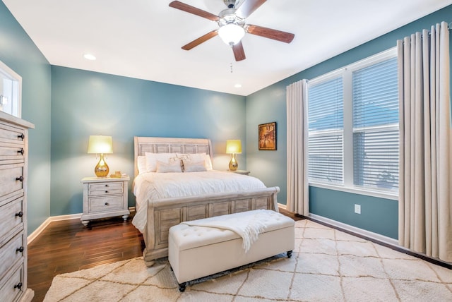 625 Foster Ln, Mount Juliet, TN 37122 - bedroom featuring wood finished floors, ceiling fan, and recessed lighting