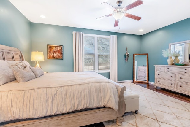 625 Foster Ln, Mount Juliet, TN 37122 - bedroom featuring wood finished floors, ceiling fan, and recessed lighting