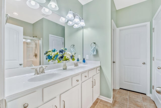 625 Foster Ln, Mount Juliet, TN 37122 - bathroom featuring a stall shower and double vanity