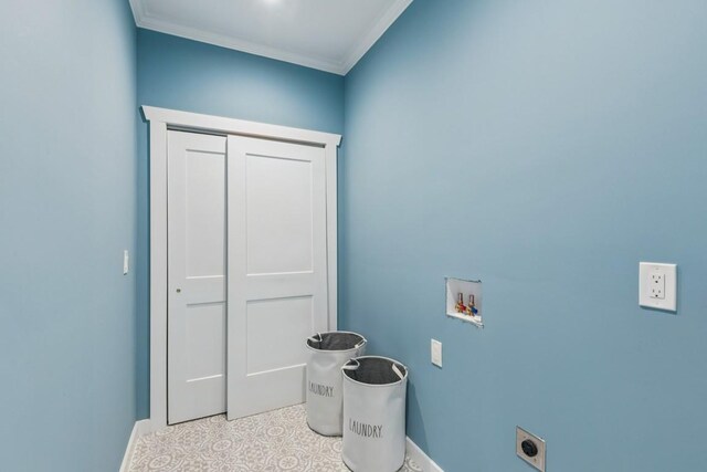 148 Quita Cir, Lebanon, TN 37087 - laundry area featuring hookup for a washing machine, electric dryer hookup, and ornamental molding
