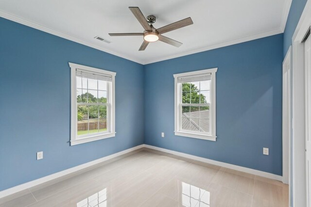 148 Quita Cir, Lebanon, TN 37087 - tiled spare room with ceiling fan and crown molding