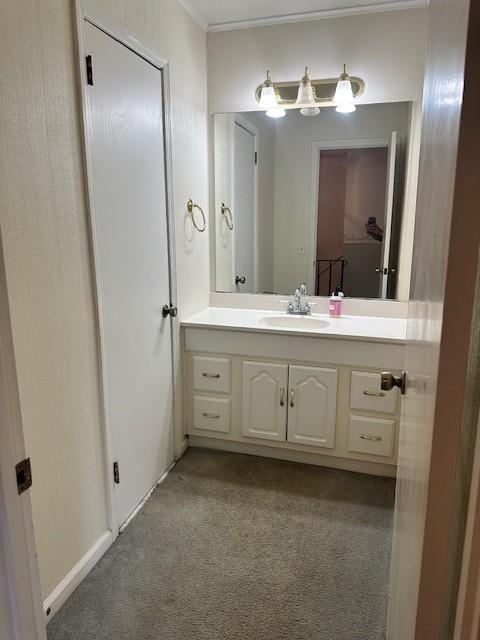 303 Revere Ln, Franklin, TN 37064 - bathroom with vanity and ornamental molding