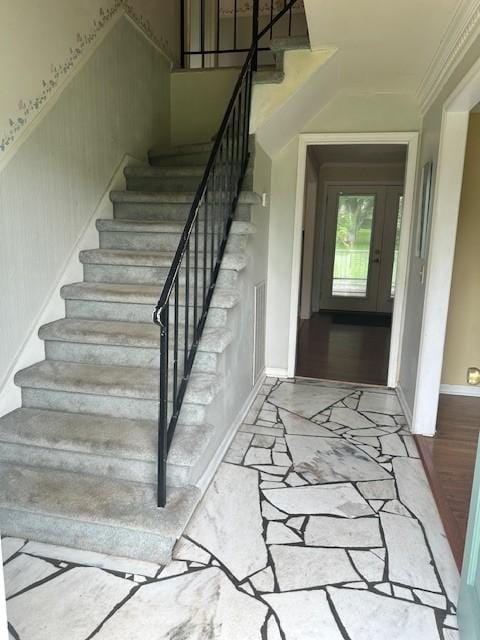 303 Revere Ln, Franklin, TN 37064 - stairway with baseboards and ornamental molding