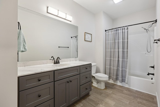 1202 Oak Grove Rd, Dickson, TN 37055 - full bathroom featuring vanity, wood finished floors, and shower / bath combo