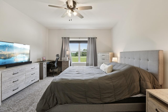 1202 Oak Grove Rd, Dickson, TN 37055 - bedroom featuring light carpet, a desk, and a ceiling fan