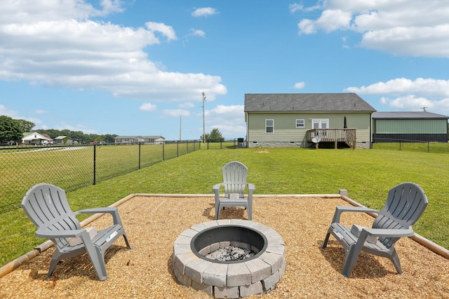 1202 Oak Grove Rd, Dickson, TN 37055 - fenced backyard featuring a fire pit