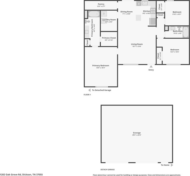 1202 Oak Grove Rd, Dickson, TN 37055 - view of home floor plan