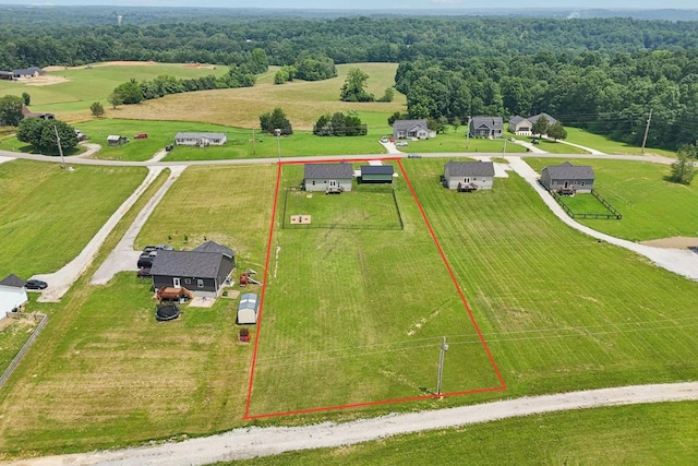 1202 Oak Grove Rd, Dickson, TN 37055 - aerial view of sparsely populated area with property parcel outlined