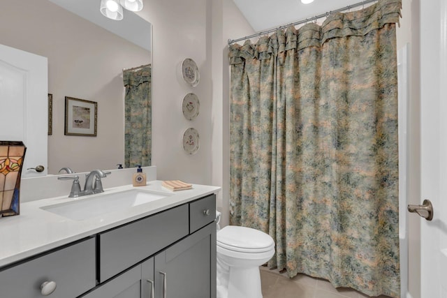 3002 Obion Pass, Spring Hill, TN 37174 - bathroom with vanity, tile patterned flooring, and a shower with shower curtain