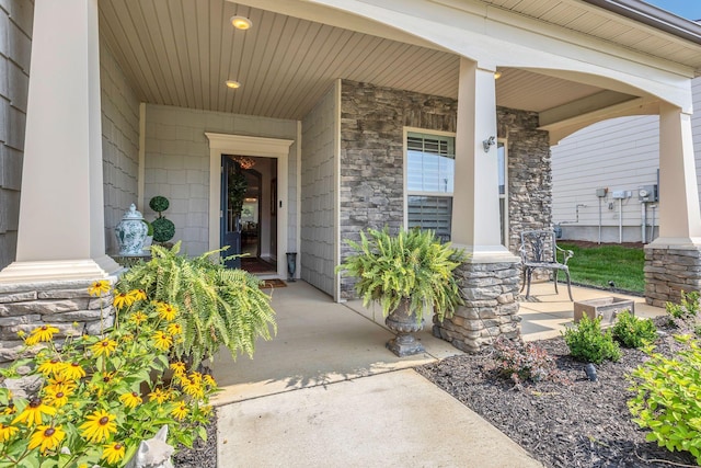 3002 Obion Pass, Spring Hill, TN 37174 - view of exterior entry featuring a porch and stone siding