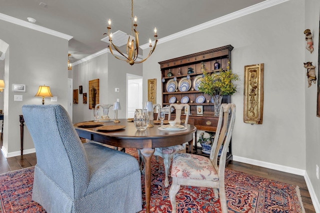 3002 Obion Pass, Spring Hill, TN 37174 - dining area with a chandelier, wood finished floors, and ornamental molding
