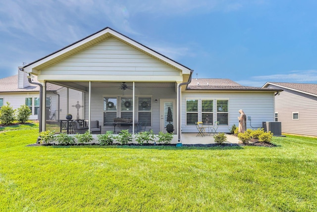 3002 Obion Pass, Spring Hill, TN 37174 - back of house with ceiling fan, a lawn, and a patio