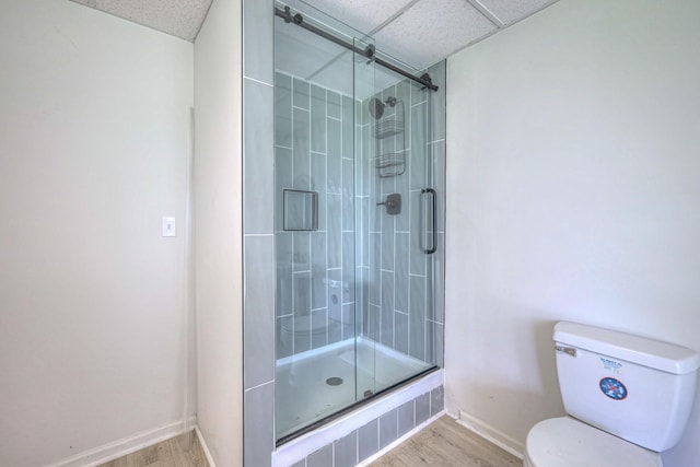 1202 Willow Brook Pass, Mount Juliet, TN 37122 - full bath with wood finished floors, a stall shower, and a drop ceiling