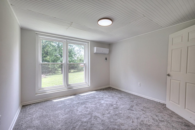 1202 Willow Brook Pass, Mount Juliet, TN 37122 - unfurnished room featuring a wall mounted air conditioner, plenty of natural light, carpet floors, and wood ceiling