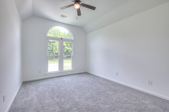 1202 Willow Brook Pass, Mount Juliet, TN 37122 - empty room with lofted ceiling, a ceiling fan, and carpet