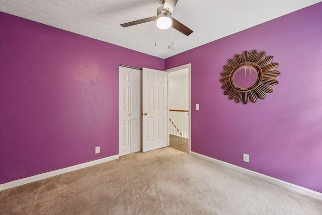 3524 Glenfalls Dr, Hermitage, TN 37076 - unfurnished bedroom with carpet, a closet, and a ceiling fan