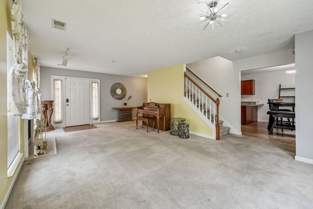 3524 Glenfalls Dr, Hermitage, TN 37076 - entrance foyer featuring stairway and light carpet