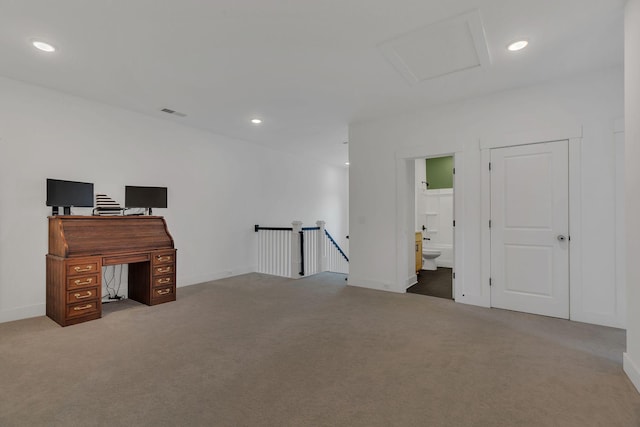 5509 Bridgemore Blvd, Murfreesboro, TN 37129 - unfurnished office with carpet floors, attic access, and recessed lighting