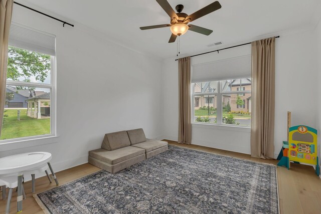 5509 Bridgemore Blvd, Murfreesboro, TN 37129 - sitting room with a ceiling fan and wood finished floors