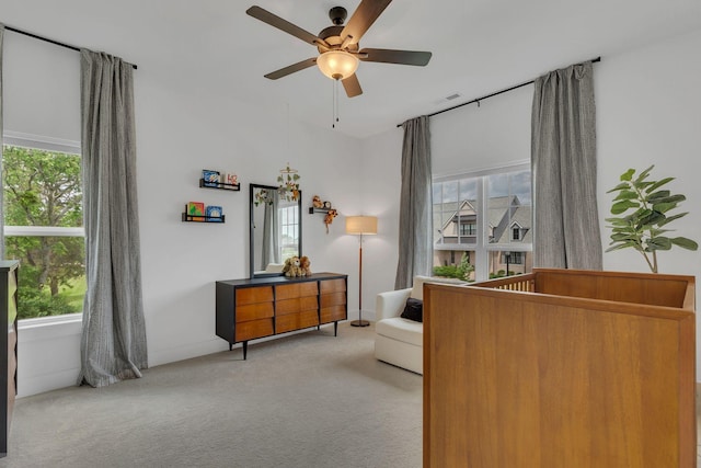 5509 Bridgemore Blvd, Murfreesboro, TN 37129 - sitting room featuring carpet, healthy amount of natural light, and a ceiling fan