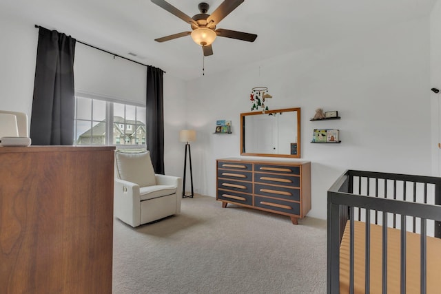 5509 Bridgemore Blvd, Murfreesboro, TN 37129 - carpeted bedroom with a crib and a ceiling fan