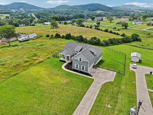 630 Bridle Path Ln, Hartsville, TN 37074 - aerial view of sparsely populated area with a mountain backdrop and agricultural land