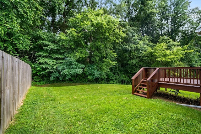 77 Kendall Park Dr, Nashville, TN 37217 - view of yard featuring a wooden deck and stairs