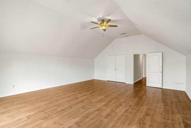 77 Kendall Park Dr, Nashville, TN 37217 - additional living space with vaulted ceiling, light wood-style floors, and a ceiling fan