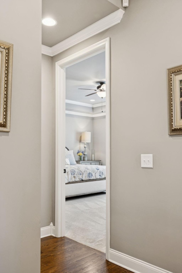 1120 Pretender Way, Columbia, TN 38401 - hallway with crown molding and wood finished floors
