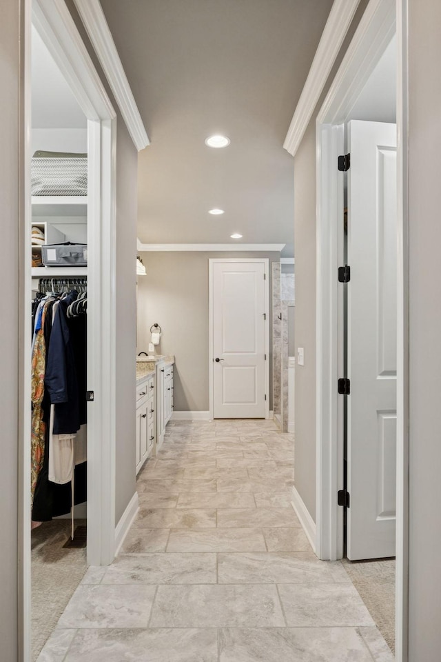 1120 Pretender Way, Columbia, TN 38401 - corridor featuring recessed lighting and crown molding