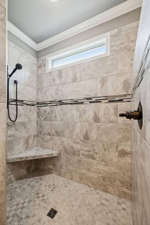 1120 Pretender Way, Columbia, TN 38401 - bathroom featuring ornamental molding and tiled shower