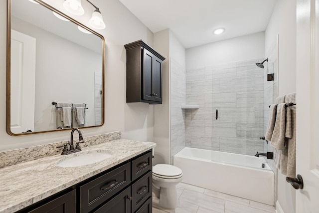 1120 Pretender Way, Columbia, TN 38401 - bathroom with vanity,  shower combination, and recessed lighting