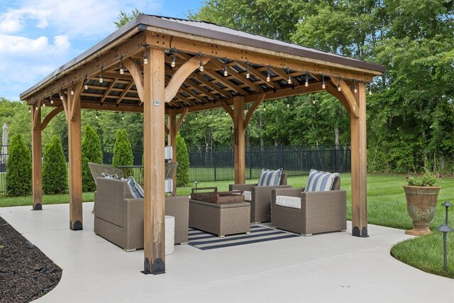 1120 Pretender Way, Columbia, TN 38401 - view of patio / terrace with an outdoor hangout area and a gazebo