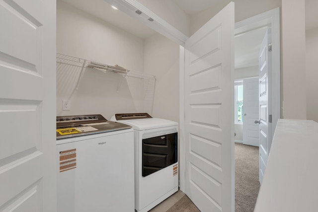 5211 Gladecress Ln, Hermitage, TN 37076 - laundry area with independent washer and dryer and light carpet