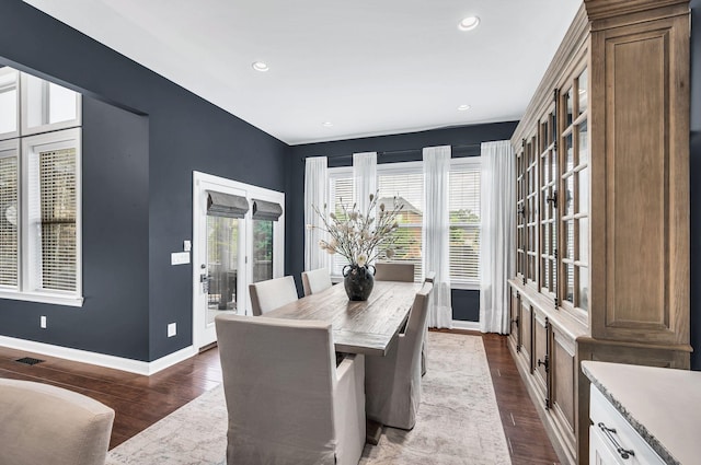 1229 Bobwhite Trl, Nolensville, TN 37135 - dining space with dark wood-type flooring and recessed lighting