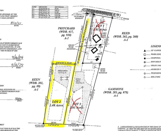 4100 Asbury Rd, Manchester, TN 37355 - survey map / technical document with property boundaries highlighted